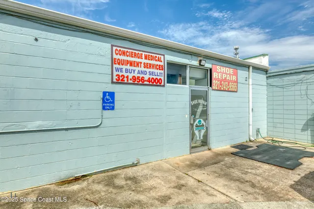 a potted plant sitting in front of a door