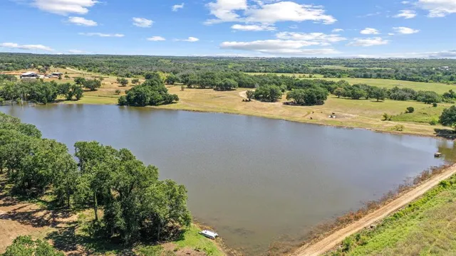 a view of a lake with a mountain