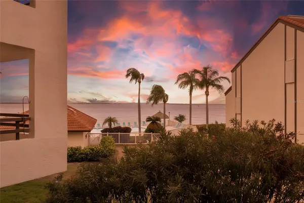 a view of a sky from a balcony