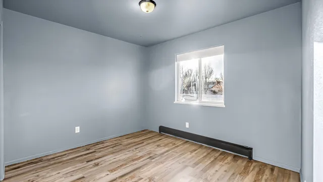 an empty room with a window