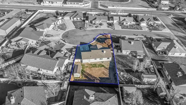 an aerial view of multiple house