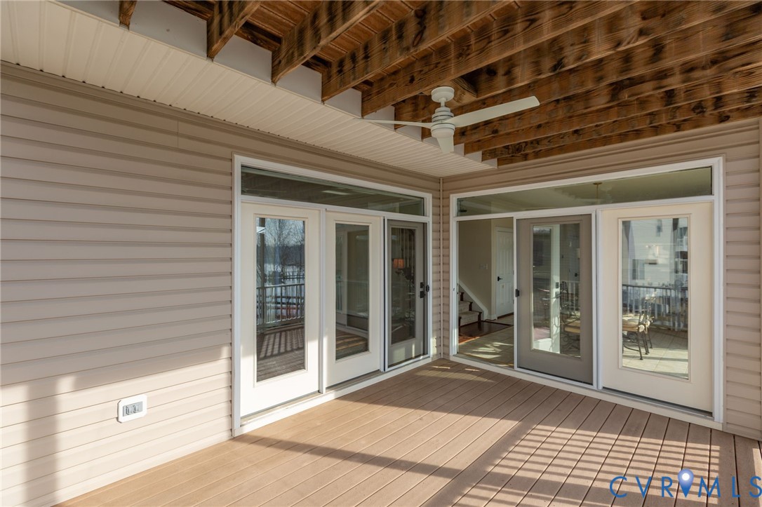 175 Shellfield Lane Colonial Beach, VA 22443 - Photo 74 of 100 Wooden deck featuring ceiling fan