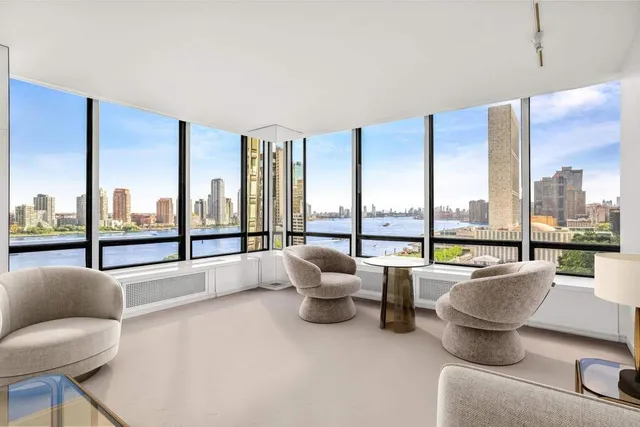 a view of a city with tall buildings