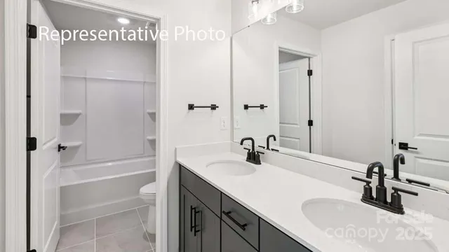a bathroom with a sink double vanity and a bathtub
