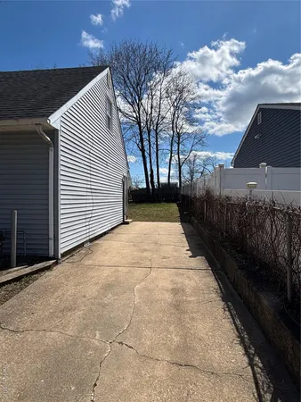 a view of backyard of house