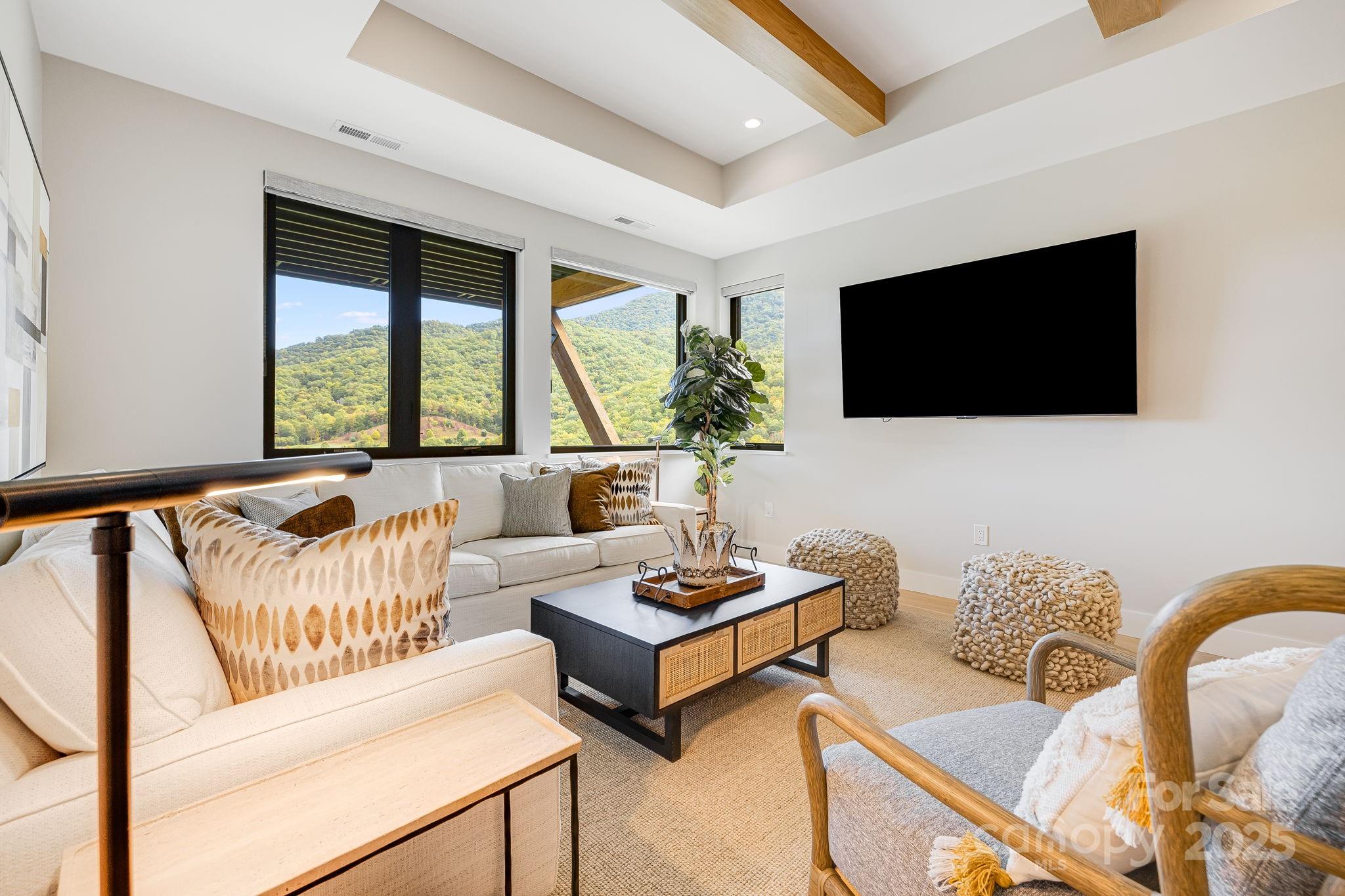13 Switchgrass Way, Unit 407 Sylva, NC 28779 - Photo 23 of 48 a living room with furniture and a flat screen tv