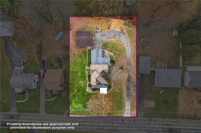 an aerial view of a house