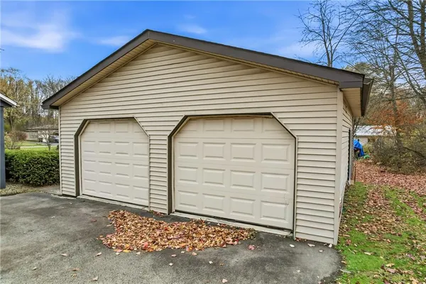a view of a house with a garage