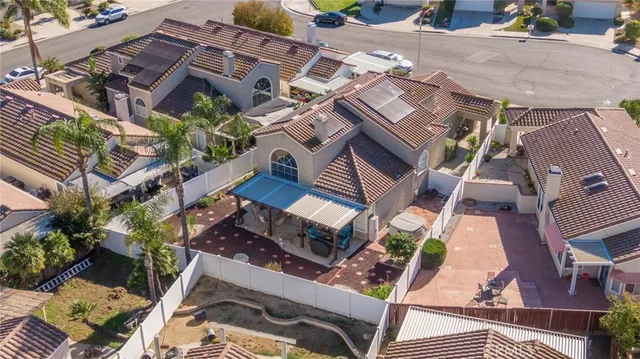 an aerial view of a house