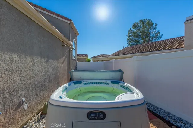 a view of a bathtub in a bathroom