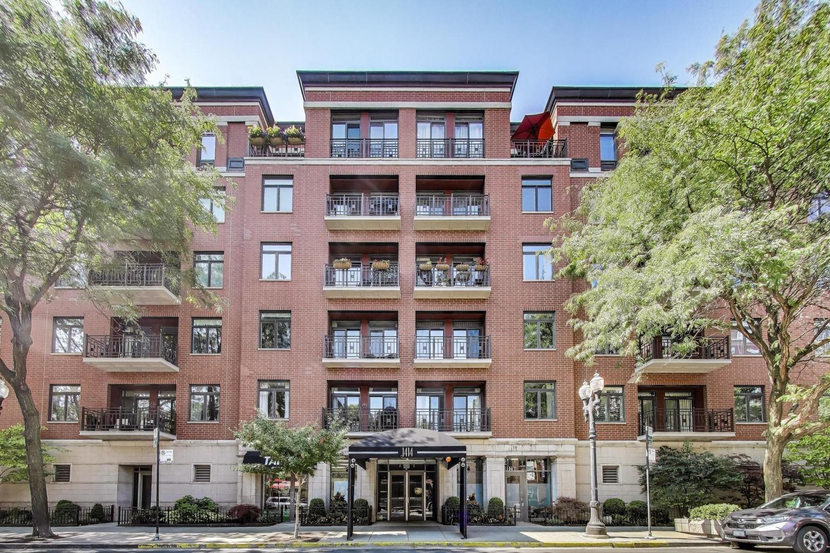 a front view of a multi story building