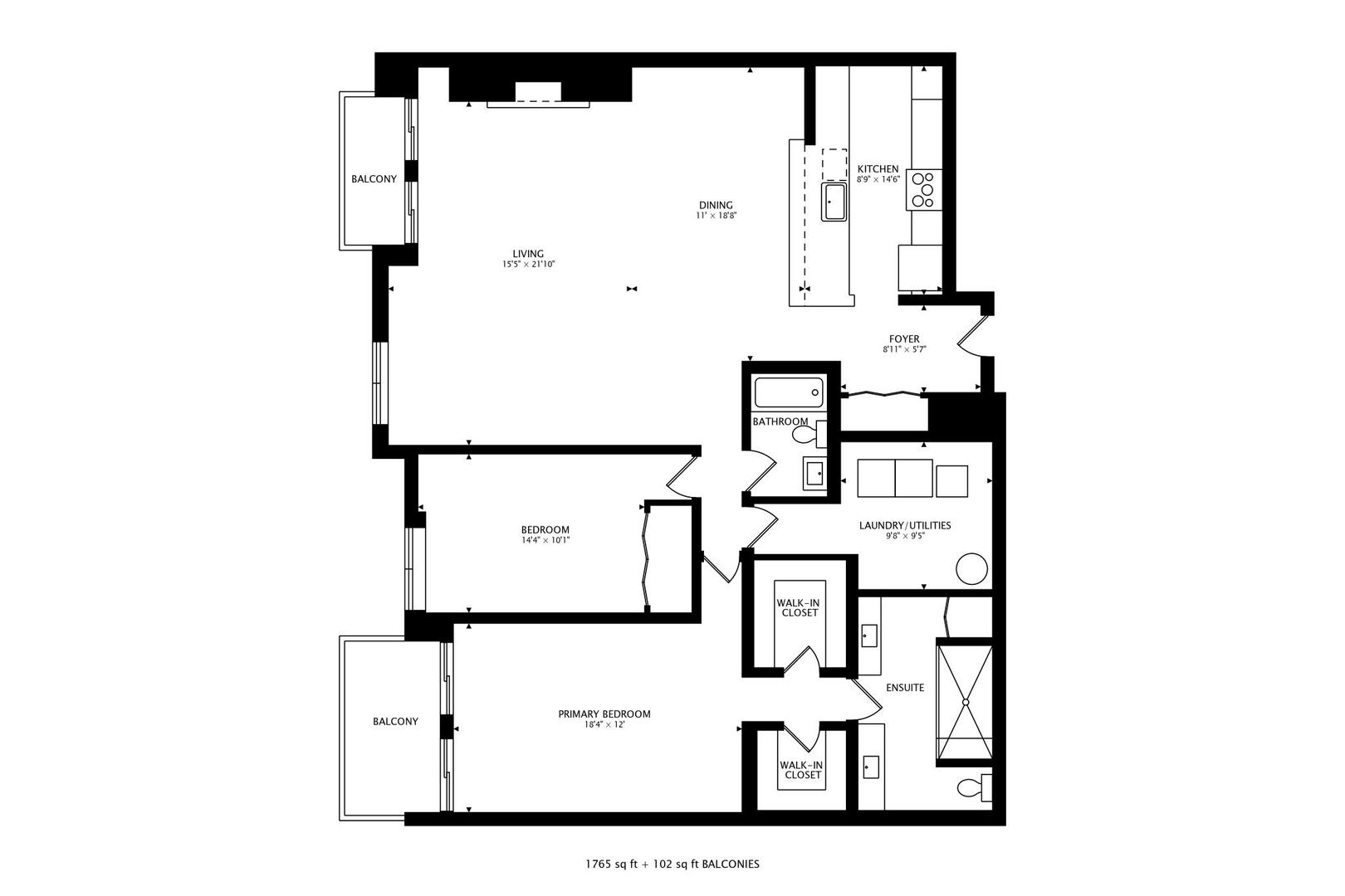 1414 North Wells Street, Unit 405 Chicago, IL 60610 - Photo 27 of 27 a picture of a floor plan