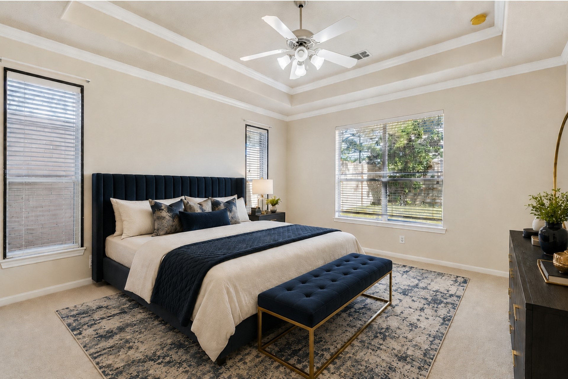 6518 Montana Ridge Court Houston, TX 77041 - Photo 9 of 22 Spacious primary bedroom offering a calm, private retreat. Virtually Staged.