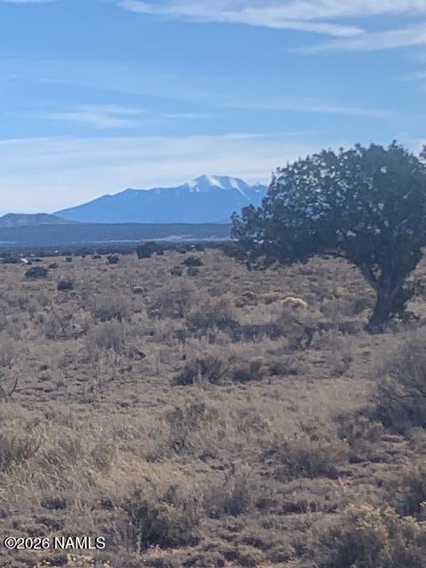 a view of ocean and mountain