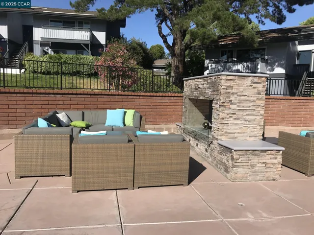 a outdoor view with a sitting space