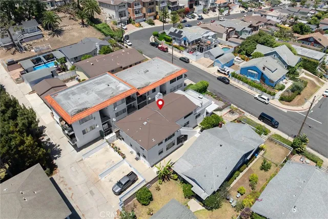 an aerial view of a city