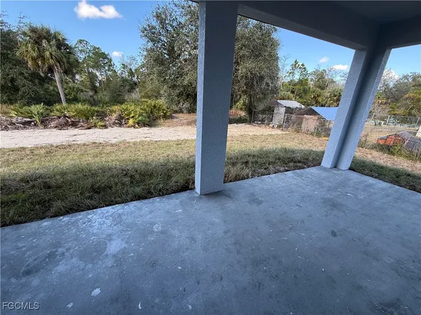 a view of a yard with porch