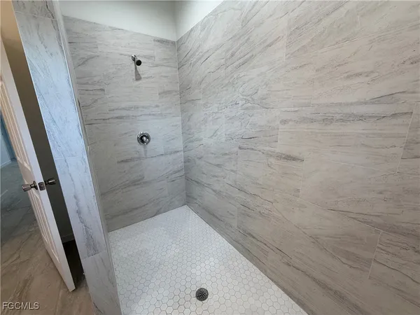 a bathroom with a tub