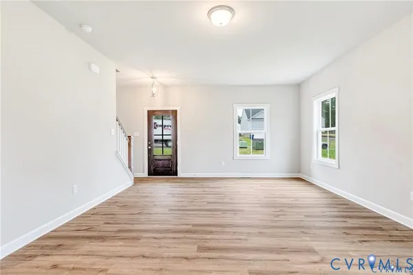an empty room with windows
