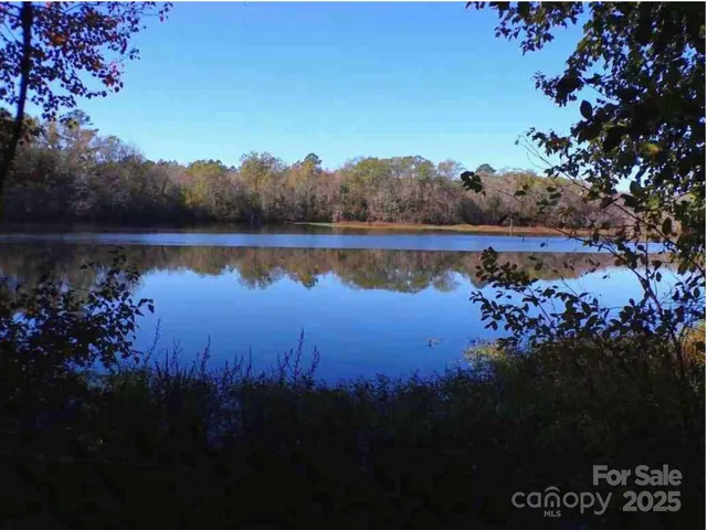 a view of a lake with a city