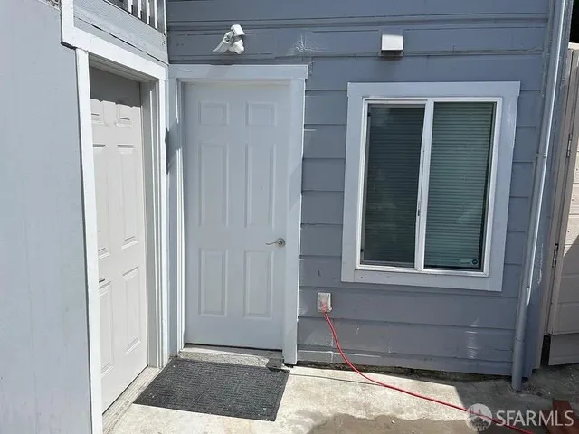 a view of a door of a house