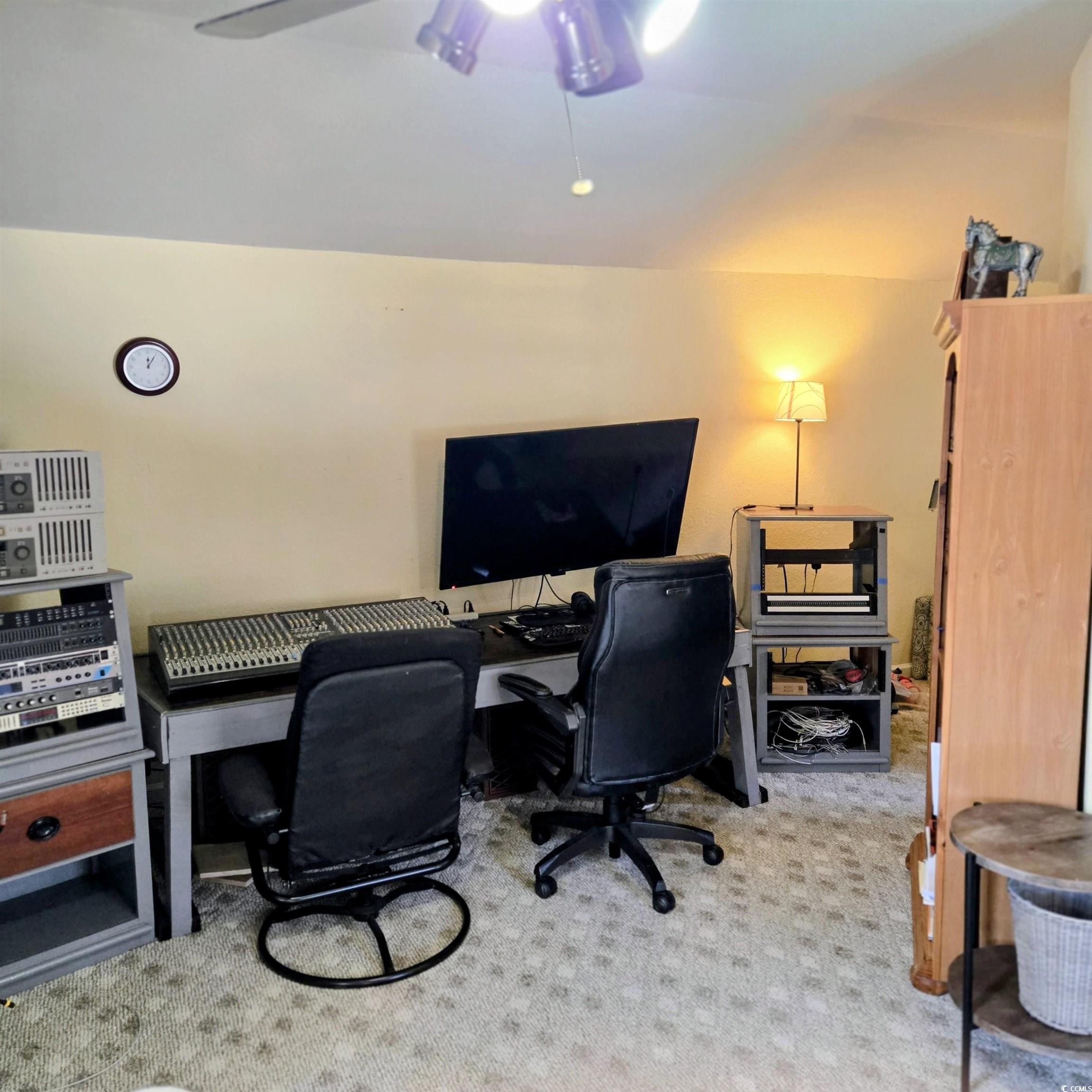 2410 Hunters Trail Myrtle Beach, SC 29588 - Photo 33 of 35 Office with light colored carpet and ceiling fan