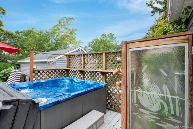 a view of balcony with a swing