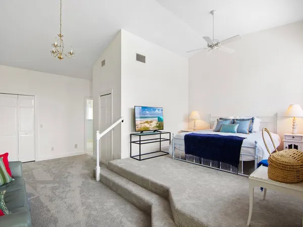 a living room with furniture