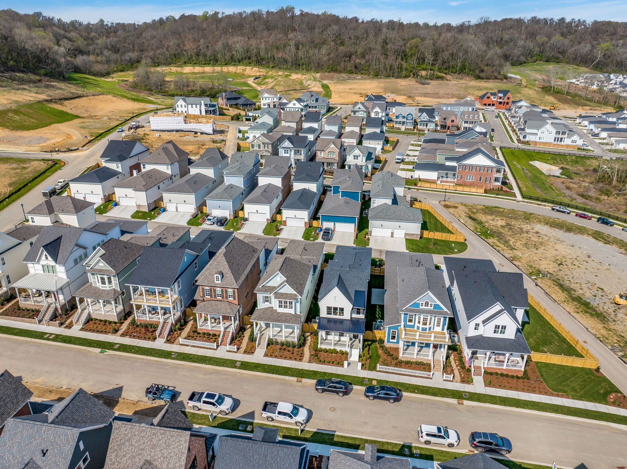 2018 Nathaniel Road Franklin, TN 37064 - Photo 36 of 52 an aerial view of residential houses with outdoor space and lake view