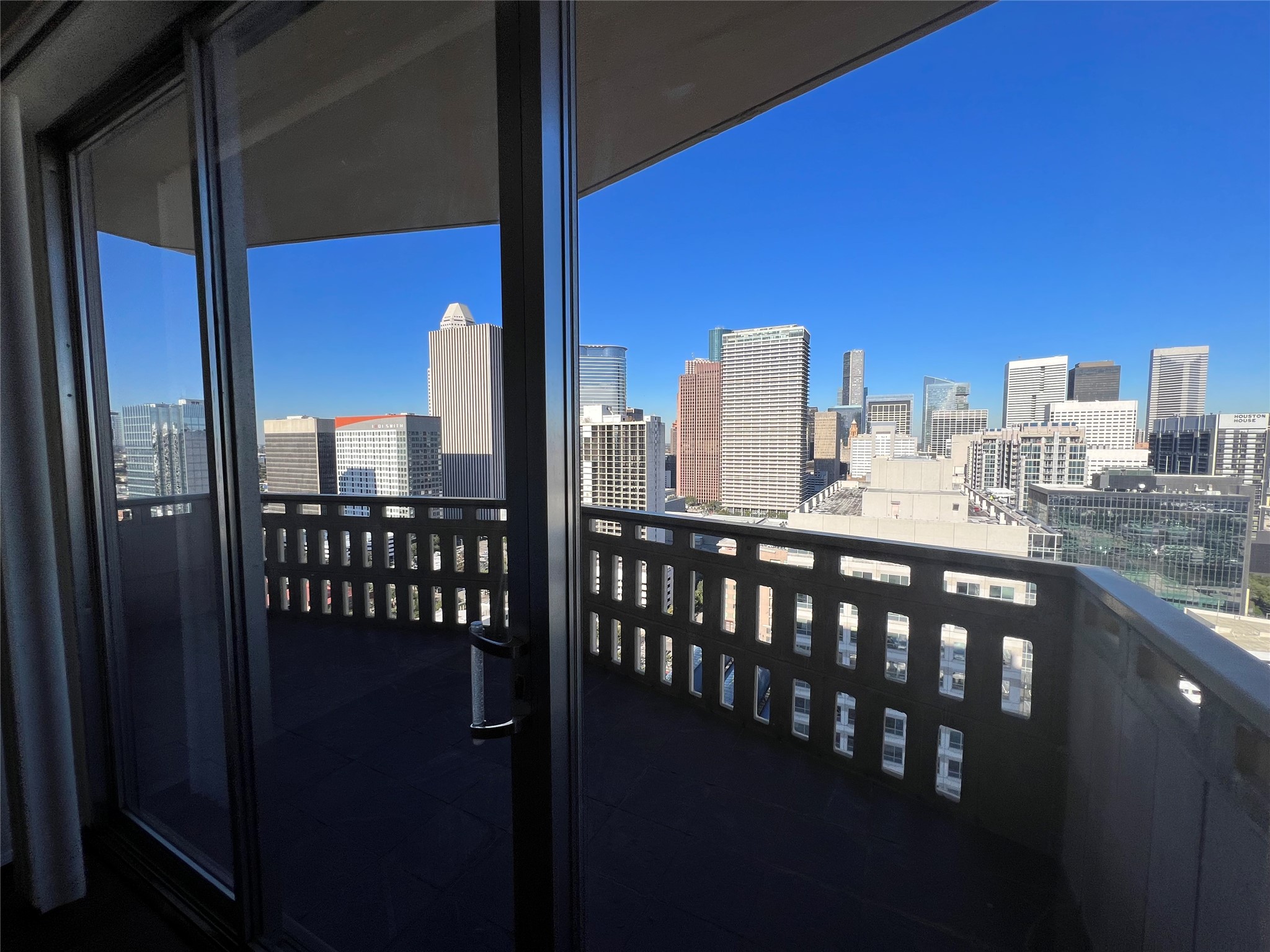 a view of city from balcony