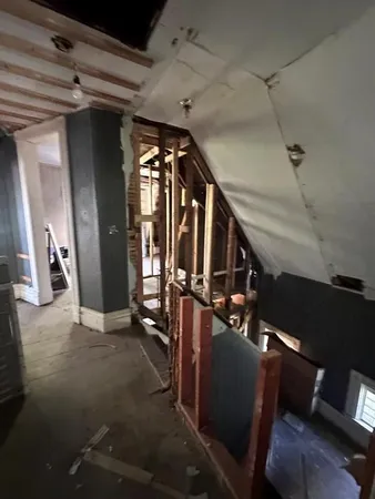 a view of hallway with stairs
