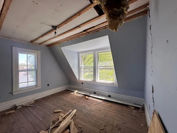 an empty room with a window