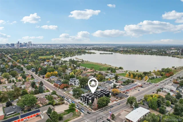 an aerial view of a city