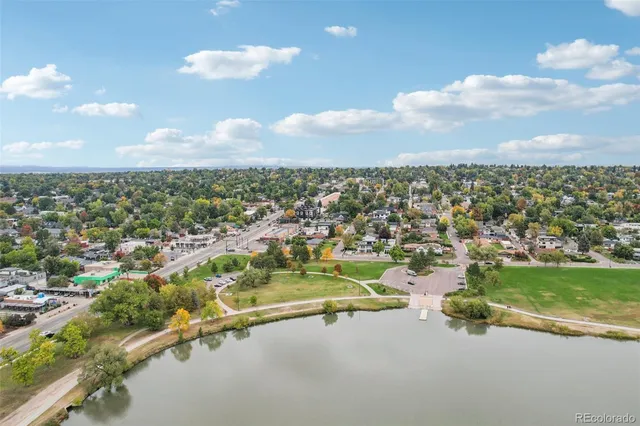 an aerial view of a city