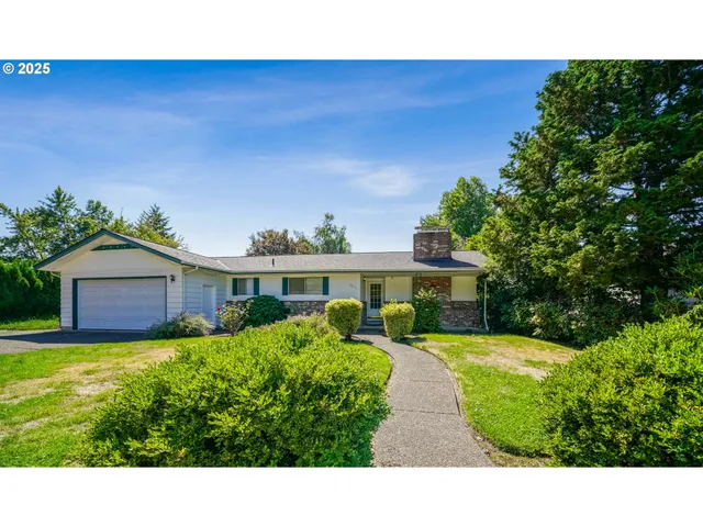 a house view with a garden space