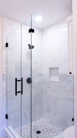 a bathroom with a shower