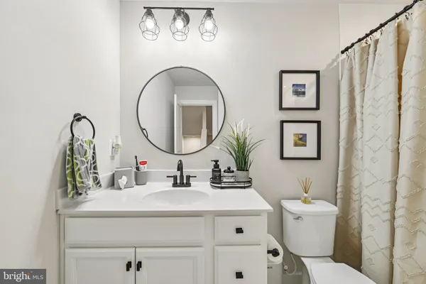 a bathroom with a toilet a sink and mirror