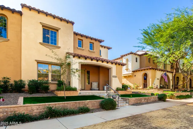 a view of a building with a garden