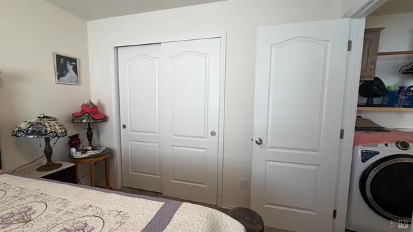 a view of a livingroom with a window