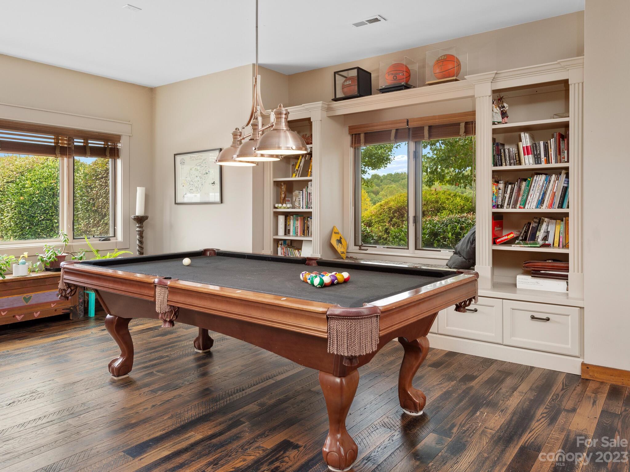 574 Golden Road Columbus, NC 28722 - Photo 28 of 48 a room with furniture pool table and windows