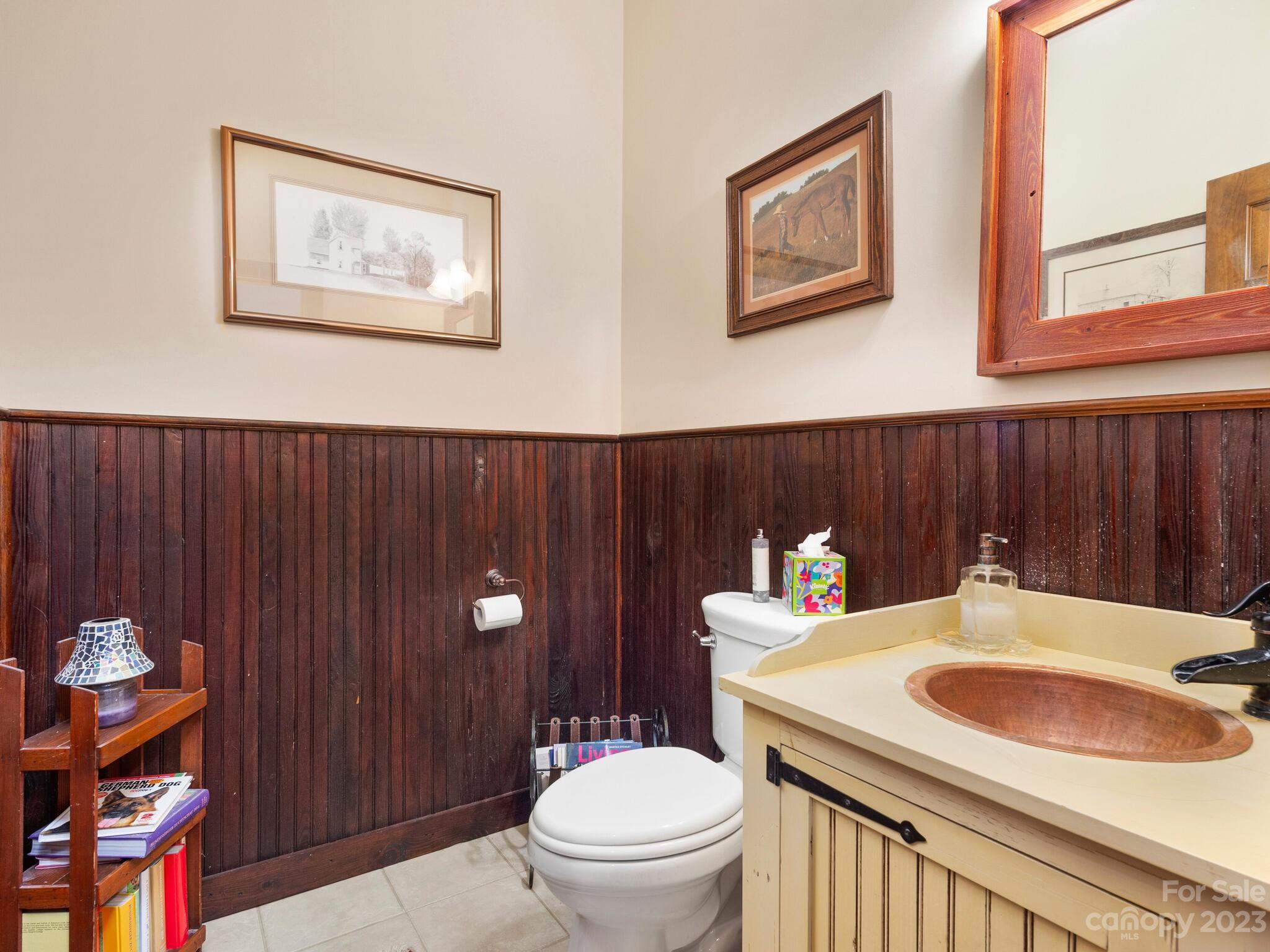 574 Golden Road Columbus, NC 28722 - Photo 29 of 48 a bathroom with a toilet a sink and mirror