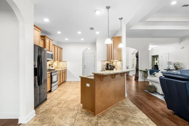 a view of backyard with green space