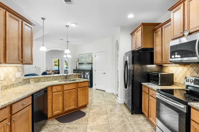 a view of a lake with a big yard