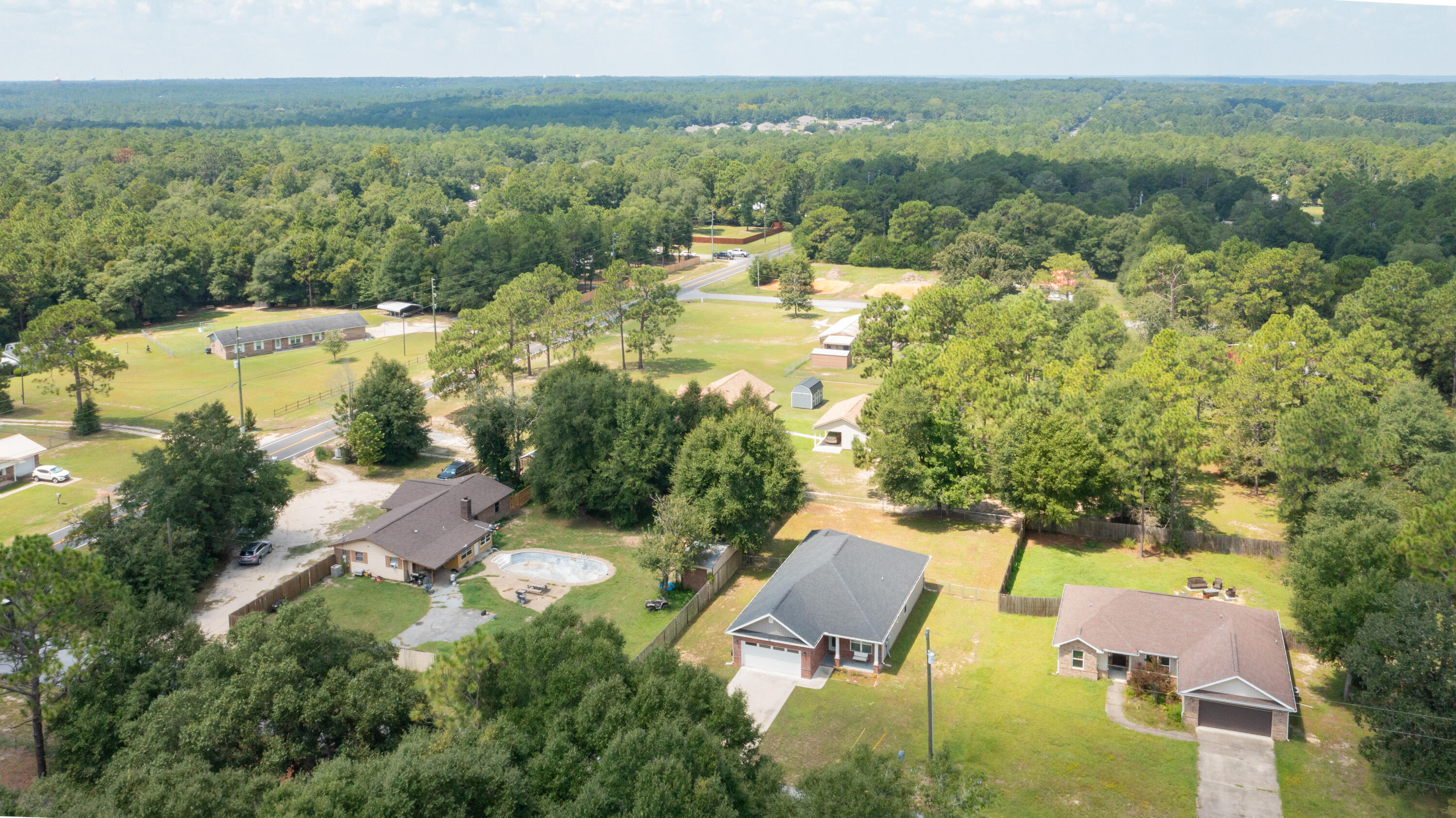 6160 Hayes Drive Crestview, FL 32539 - Photo 3 of 45 an aerial view of residential houses with outdoor space and river