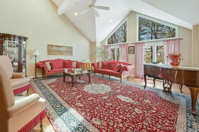 a living room with furniture