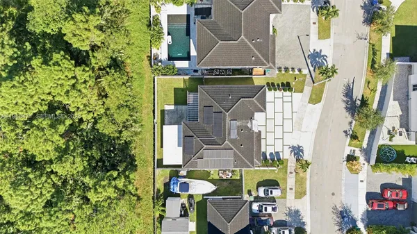 an aerial view of multiple house