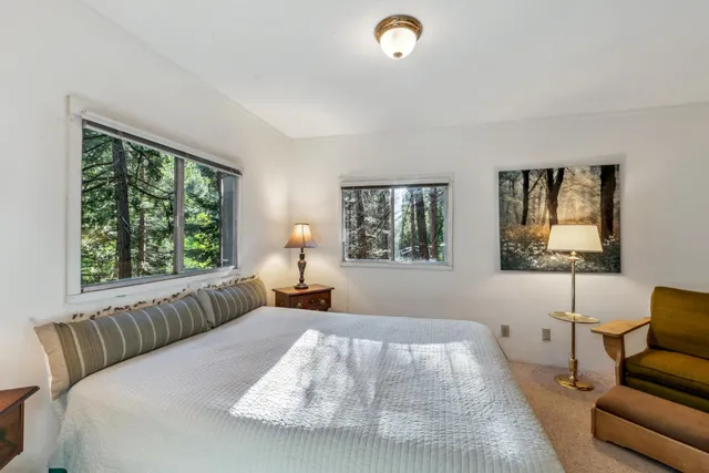 a bed room with a bed and a couch