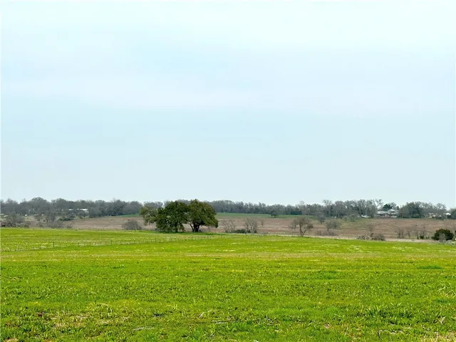 a view of a lake with houses in the back