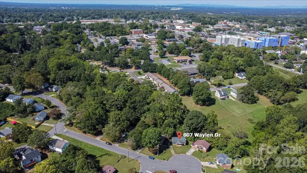 an aerial view of multiple house