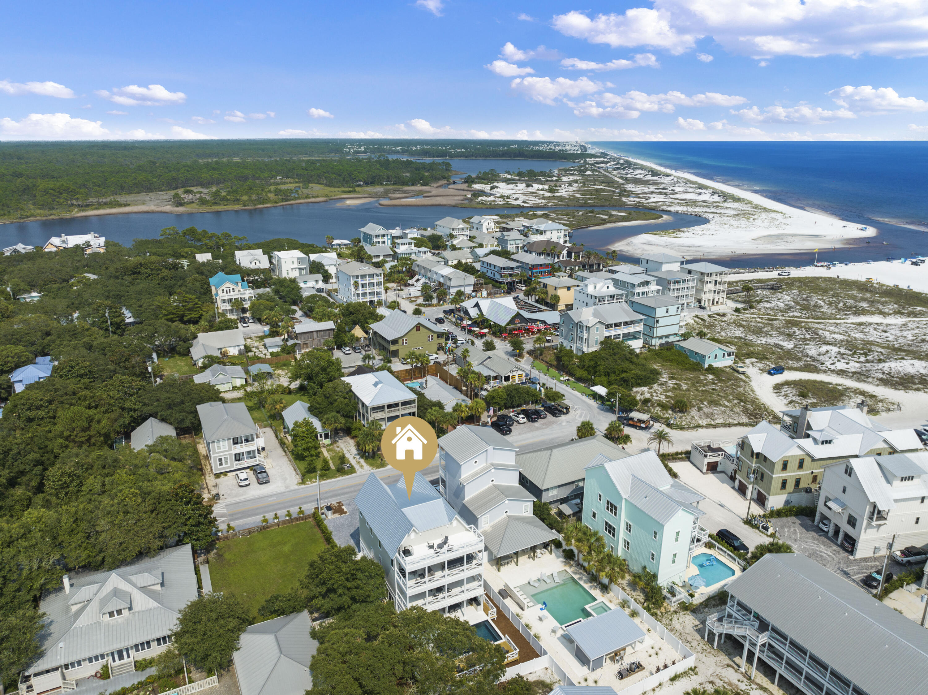 512 Defuniak Street Santa Rosa Beach, FL 32459 - Photo 10 of 44 an aerial view of residential houses with outdoor space